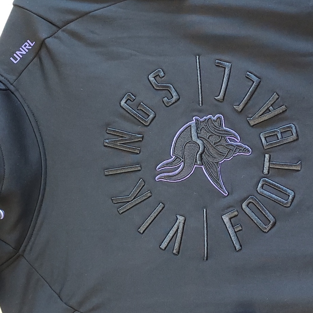 UNRL Minnesota Vikings '23 Black Crossover Hoodie Size XS